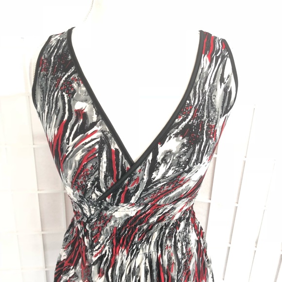 Blue Night Red Surplice Dress Large - Picture 4 of 8